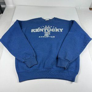 VTG Lee Sports NCAA Kentucky Wildcats Sweatshirt Medium Blue Grey Faded Crewneck